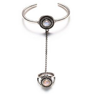 Pamela Love silver bracelet and ring- chain with labradorite